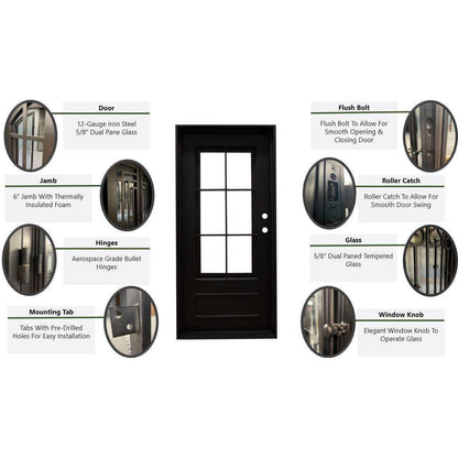 Pre-Order: Angela Single Dutch | Wrought Iron Door (Ships 16-18 Weeks)