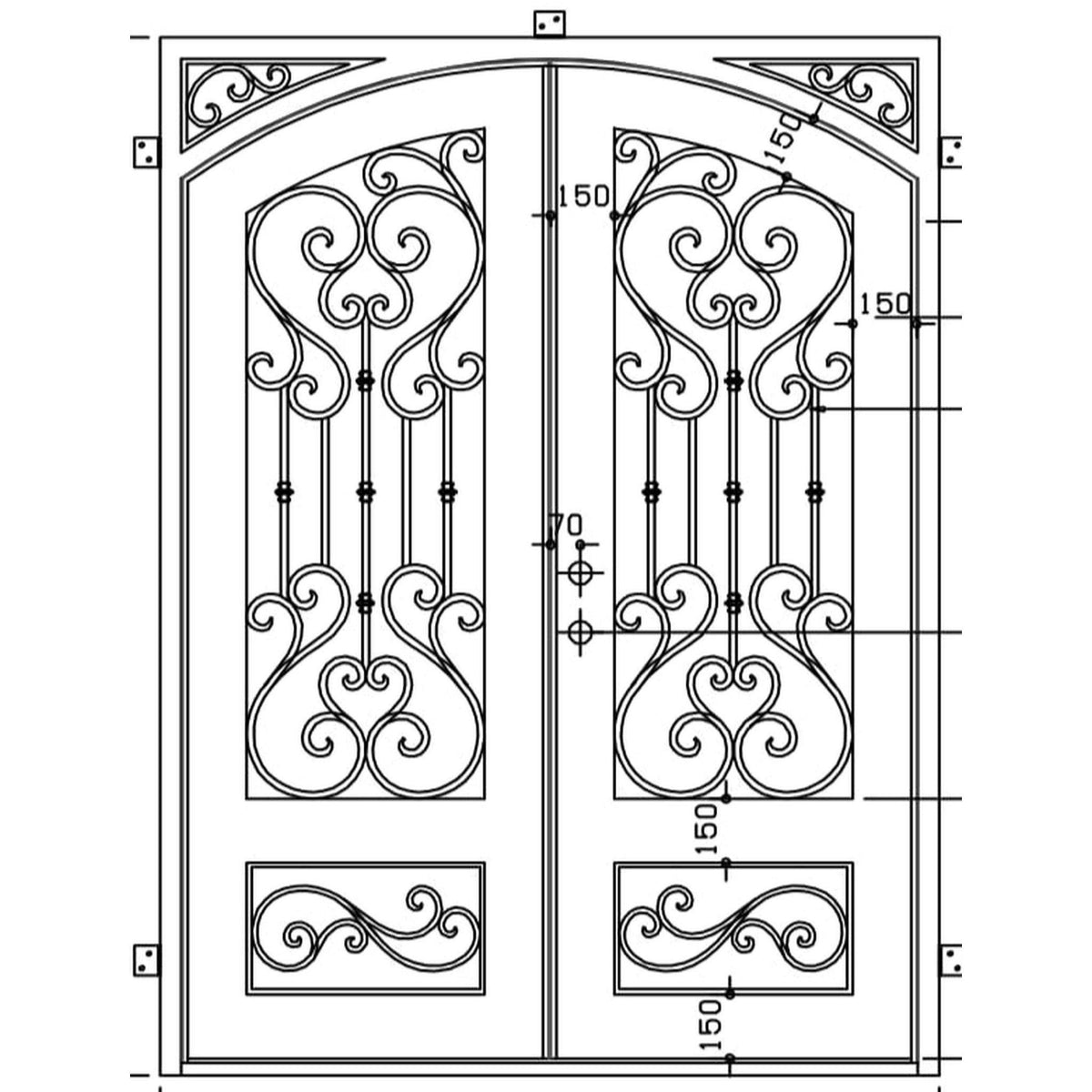 Pre-Order: Capri | Wrought Iron Door (Ships 16-18 Weeks)