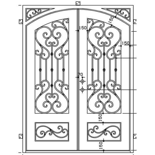 Pre-Order: Capri | Wrought Iron Door (Ships 16-18 Weeks)
