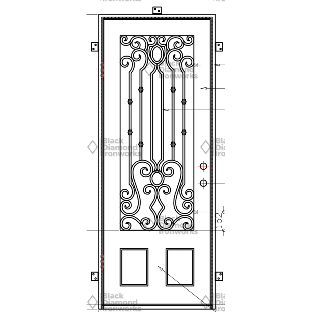 Pre-Order: Chamonix | Wrought Iron Door (Ships 16-18 Weeks)