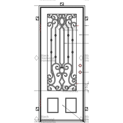 Pre-Order: Chamonix | Wrought Iron Door (Ships 16-18 Weeks)