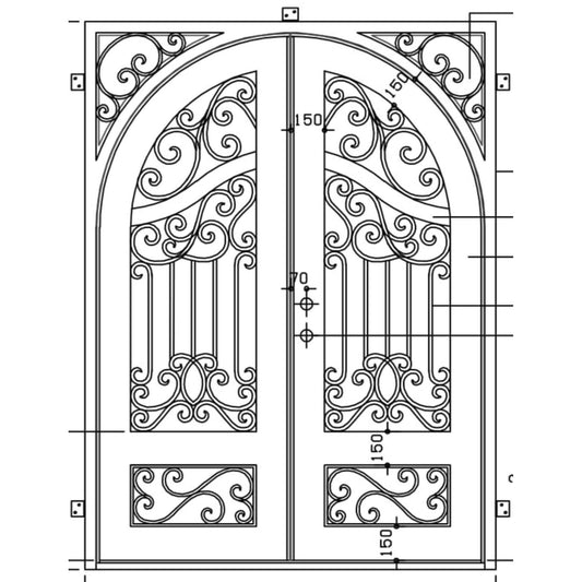 Pre-Order: Charleston | Wrought Iron Door (Ships 16-18 Weeks)