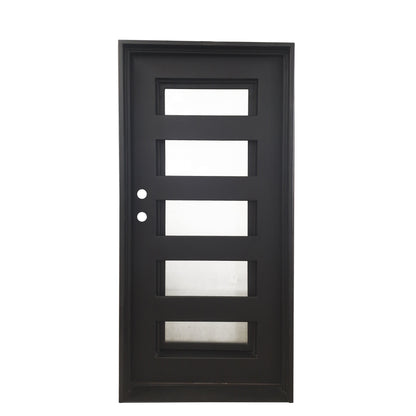 Pre-Order: Chicago 5 Single (Cold Weather + Thermal Break) | Wrought Iron Door (Ships 16-18 Weeks)