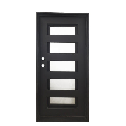 Pre-Order: Chicago 5 Single (Cold Weather + Thermal Break) | Wrought Iron Door (Ships 16-18 Weeks)