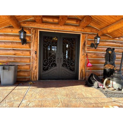 Pre-Order: Dallas Double (Cold Weather + Thermal Break) | Wrought Iron Door (Ships 16-18 Weeks)