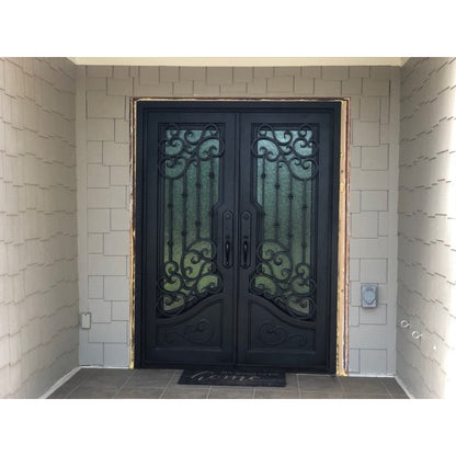 Pre-Order: Dallas Double (Cold Weather + Thermal Break) | Wrought Iron Door (Ships 16-18 Weeks)