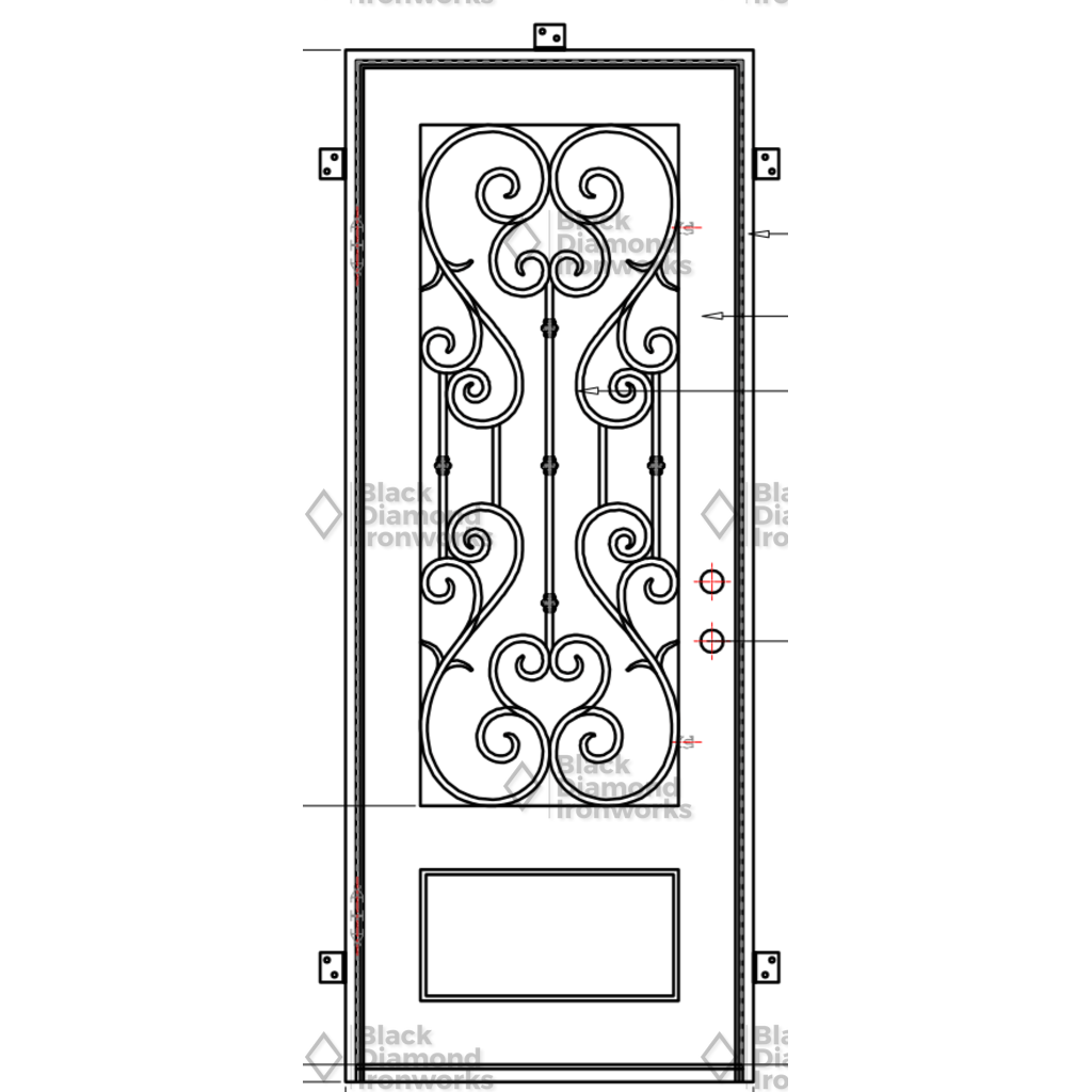 Pre-Order: Lake Louise | Wrought Iron Door (Ships 16-18 Weeks)