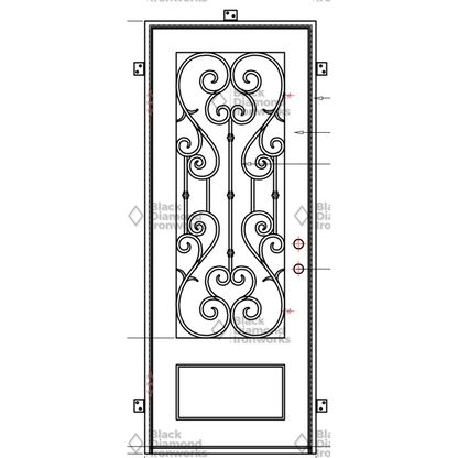 Pre-Order: Lake Louise | Wrought Iron Door (Ships 16-18 Weeks)