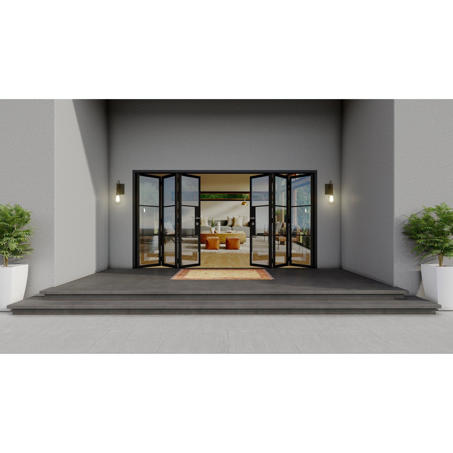 Pre-Order: Light 3 - 3+3 Panel | Steel Bi-Fold Doors (Ships 16-18 Weeks)