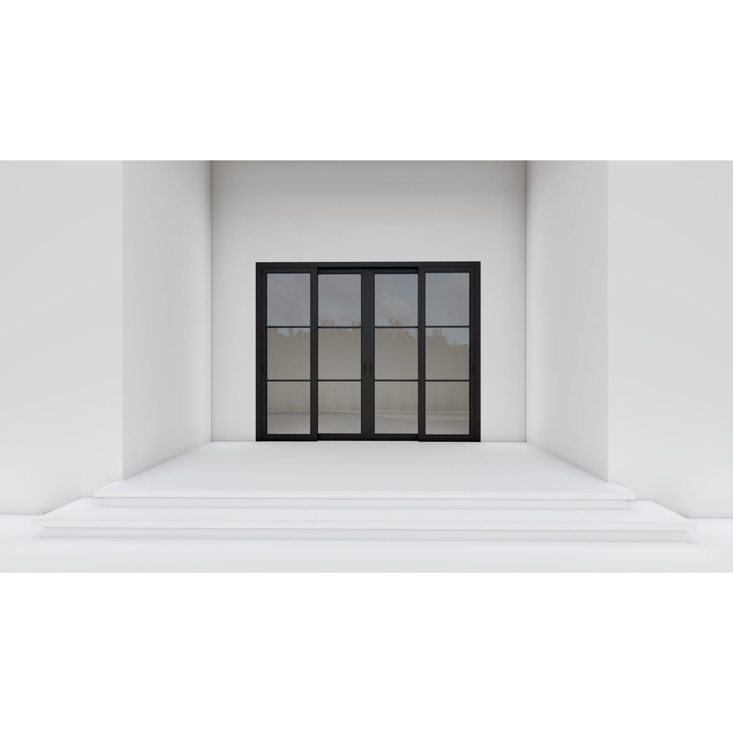 Pre-Order: Light 3 - 4 Panel (Fix - 2 Sliding - Fix) | | Steel Sliding Doors (Ships 16-18 Weeks)