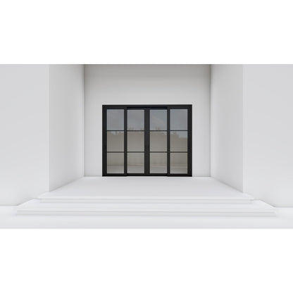 Pre-Order: Light 3 - 4 Panel (Fix - 2 Sliding - Fix) | | Steel Sliding Doors (Ships 16-18 Weeks)