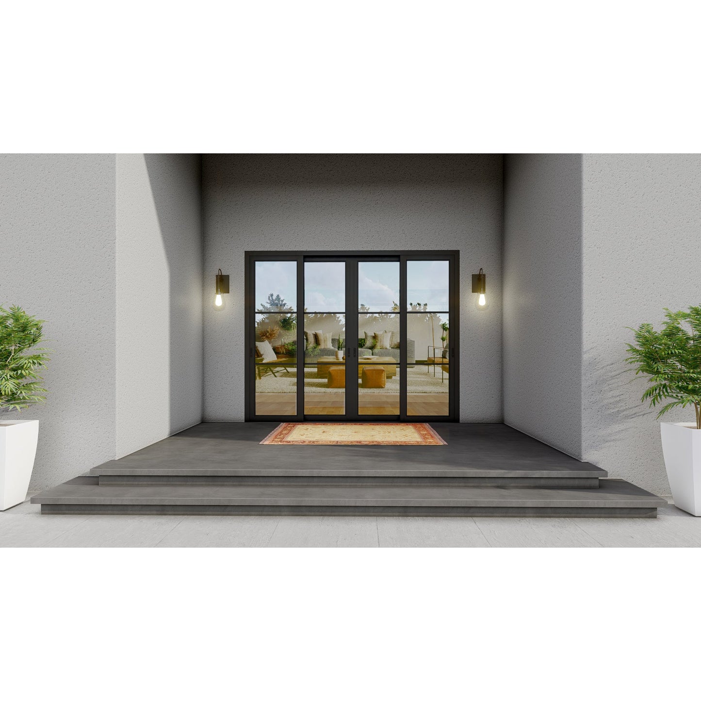 Pre-Order: Light 3 - 4 Panel (Fix - 2 Sliding - Fix) | | Steel Sliding Doors (Ships 16-18 Weeks)