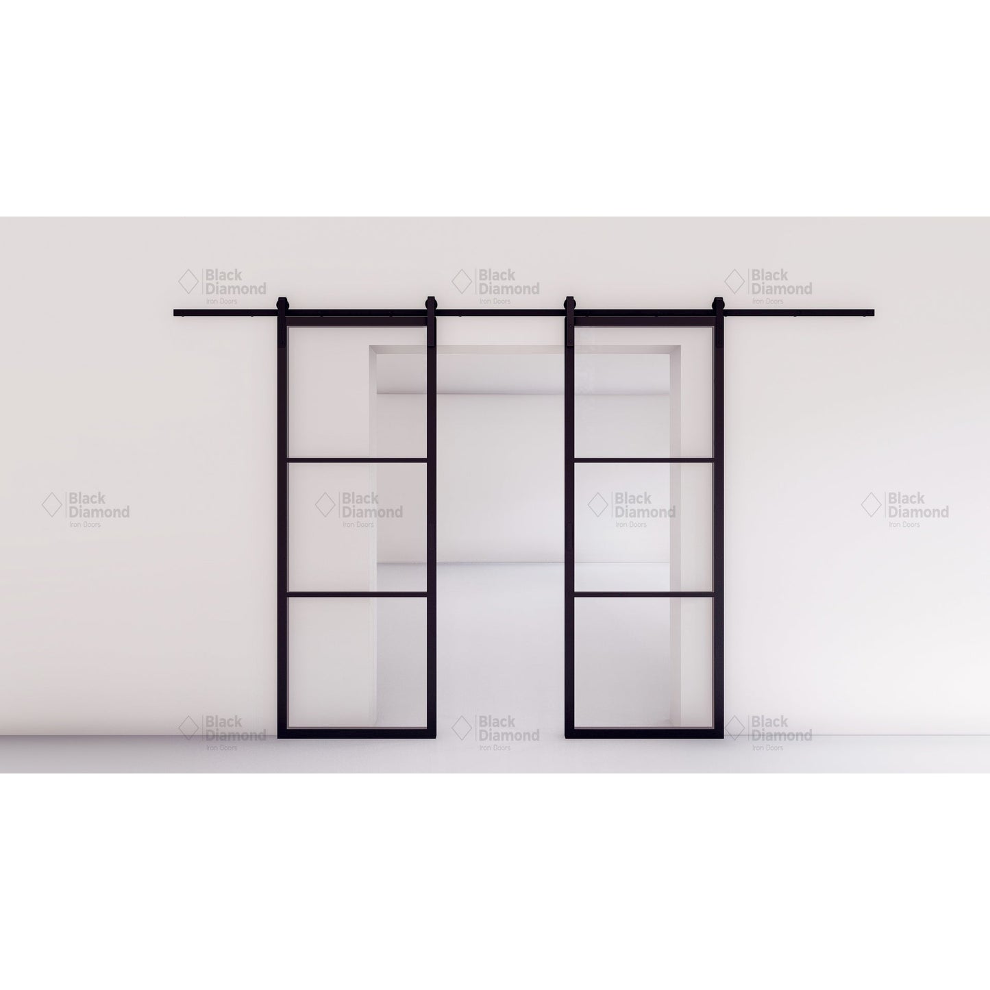 Pre-Order: Light 3 Barn Door - Double | Steel Interior Doors (Ships 16-18 Weeks)