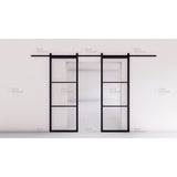 Pre-Order: Light 3 Barn Door - Double | Steel Interior Doors (Ships 16-18 Weeks)