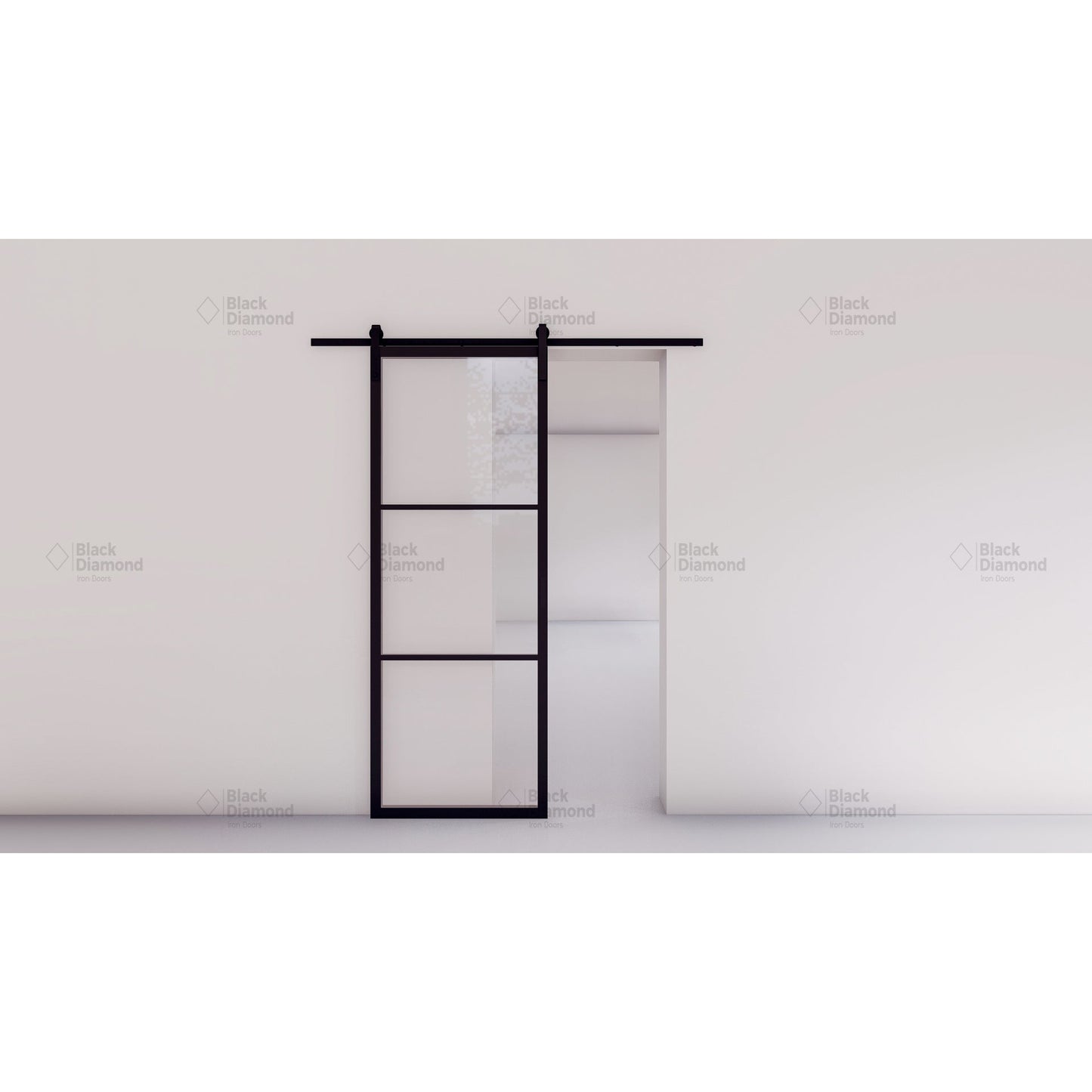Pre-Order: Light 3 Barn Door - Single | Steel Interior Doors (Ships 16-18 Weeks)