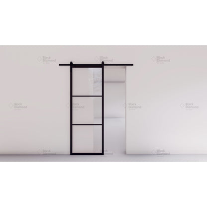 Pre-Order: Light 3 Barn Door - Single | Steel Interior Doors (Ships 16-18 Weeks)