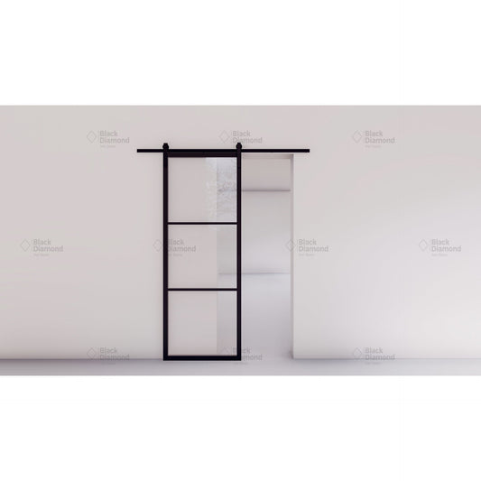 Pre-Order: Light 3 Barn Door - Single | Steel Interior Doors (Ships 16-18 Weeks)