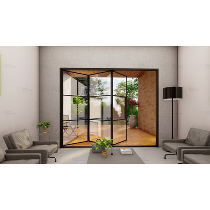 Pre-Order: Light 3S - 3 Panel (Cold Rolled Steel) | Steel Bi-Fold Doors (Ships 16-18 Weeks)