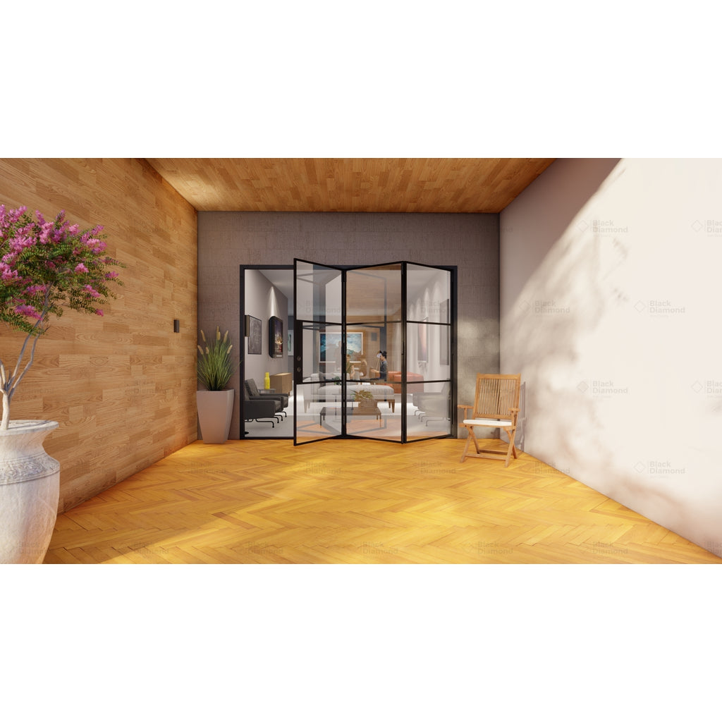 Pre-Order: Light 3S - 3 Panel (Cold Rolled Steel) | Steel Bi-Fold Doors (Ships 16-18 Weeks)