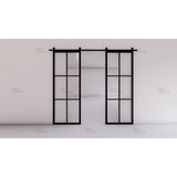 Pre-Order: Light 6 Barn Door - Double | Steel Interior Door (Ships 16-18 Weeks)