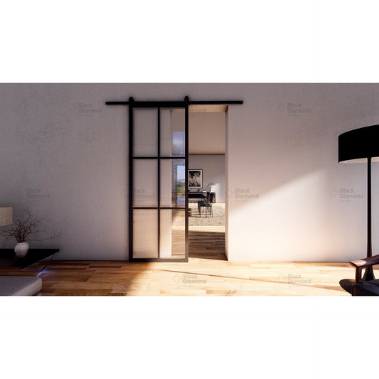 Pre-Order: Light 6 Barn Door - Single | Steel Interior Door (Ships 16-18 Weeks)