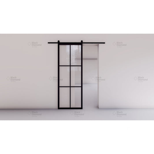 Pre-Order: Light 6 Barn Door - Single | Steel Interior Door (Ships 16-18 Weeks)
