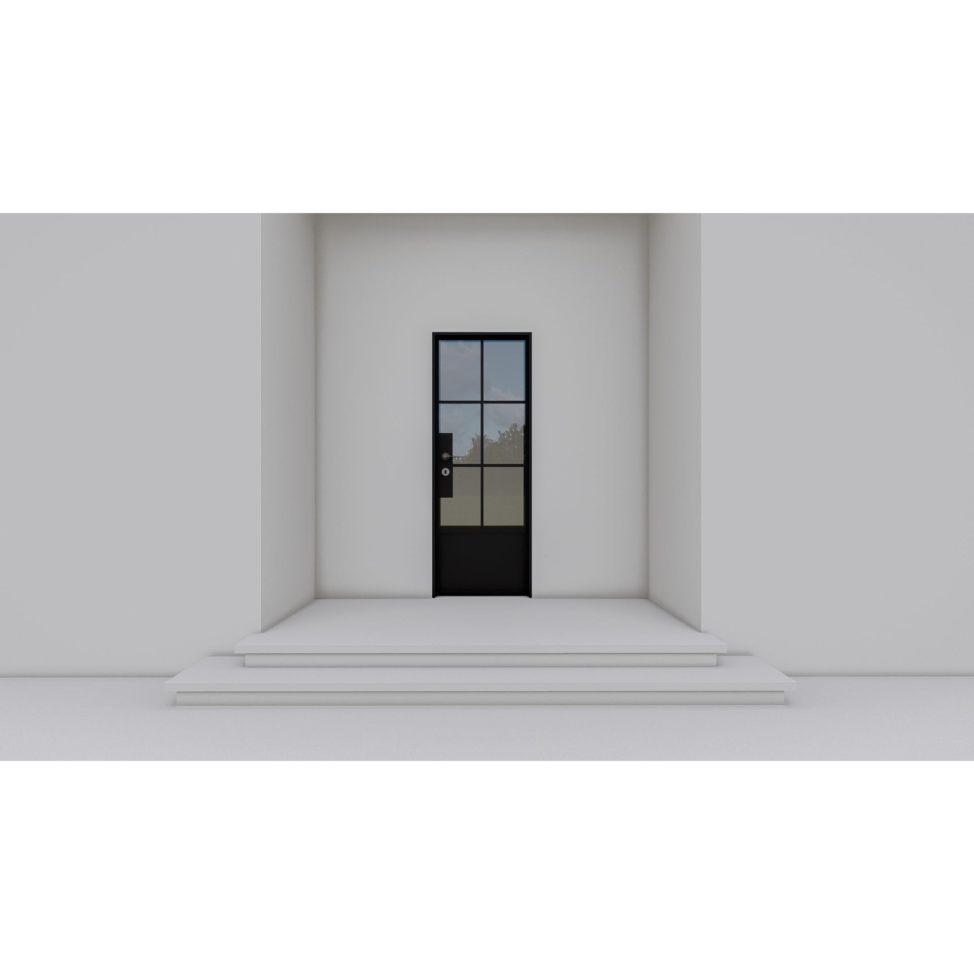 Pre-Order: Light 6 Single + Kickplate | Steel French Doors (Ships 16-18 Weeks)