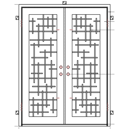 Pre-Order: Milan Double (Cold Weather + Thermal Break) | Wrought Iron Doors (Ships 16-18 Weeks)