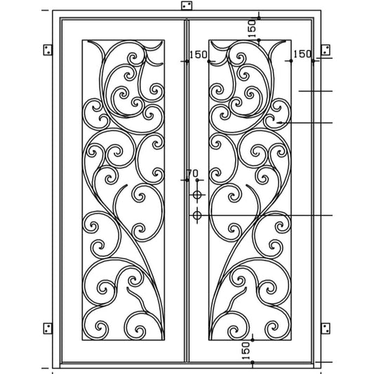 Pre-Order: New Orleans | Wrought Iron Door (Ships 16-18 Weeks)