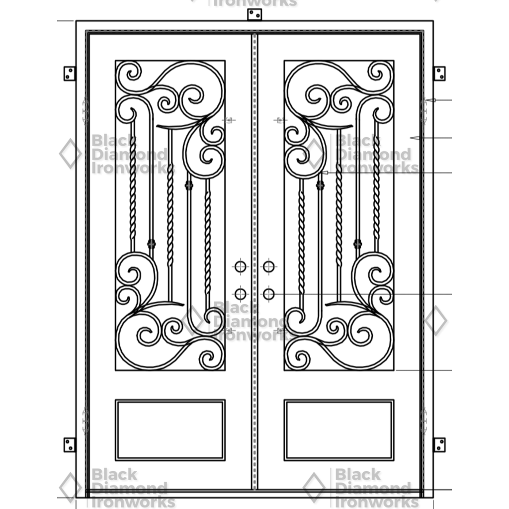 Pre-Order: Val Gardena | Wrought Iron Door (Ships 16-18 Weeks)