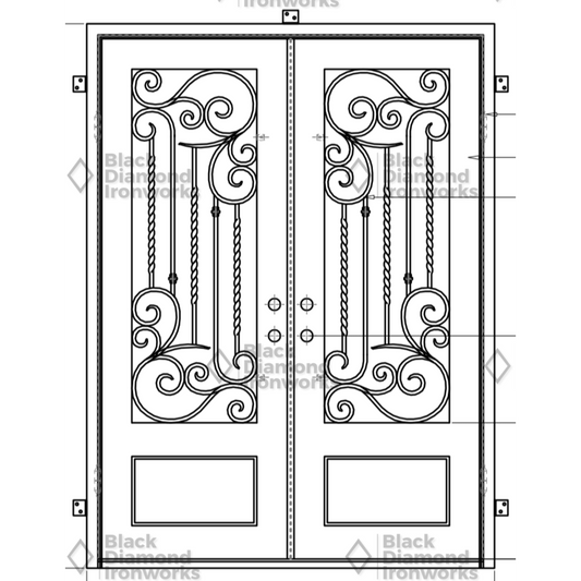 Pre-Order: Val Gardena | Wrought Iron Door (Ships 16-18 Weeks)