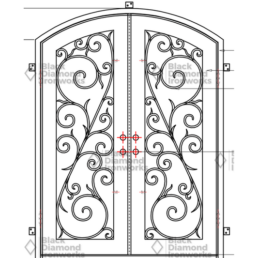 Pre-Order: Val Thorens | Wrought Iron Door (Ships 16-18 Weeks)