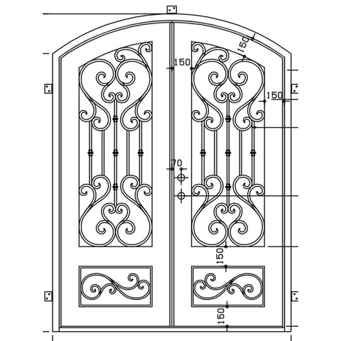 Pre-Order Florence-Wrought Iron Doors-Black Diamond Iron Doors