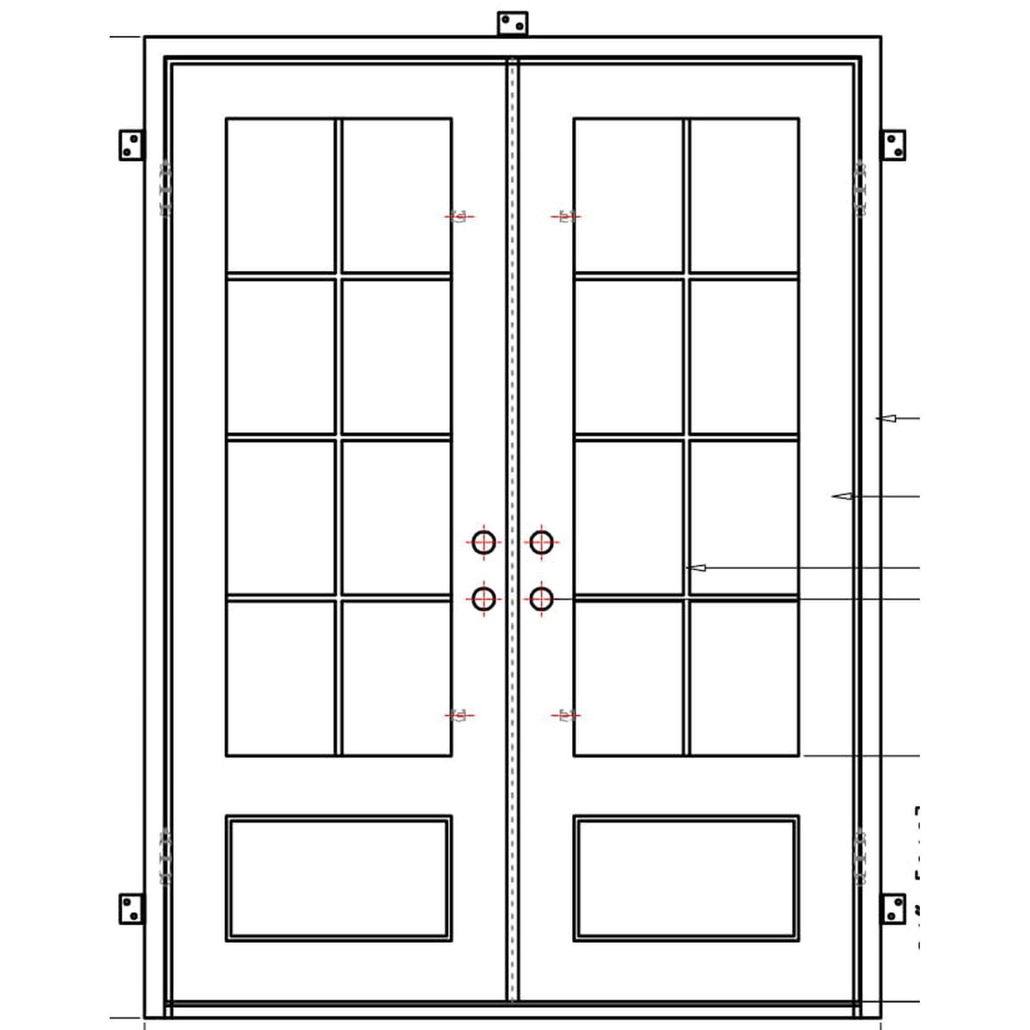 Seattle Double-Wrought Iron Doors-Black Diamond Iron Doors