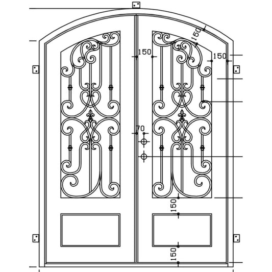 Pre-Order Verana-Wrought Iron Doors-Black Diamond Iron Doors